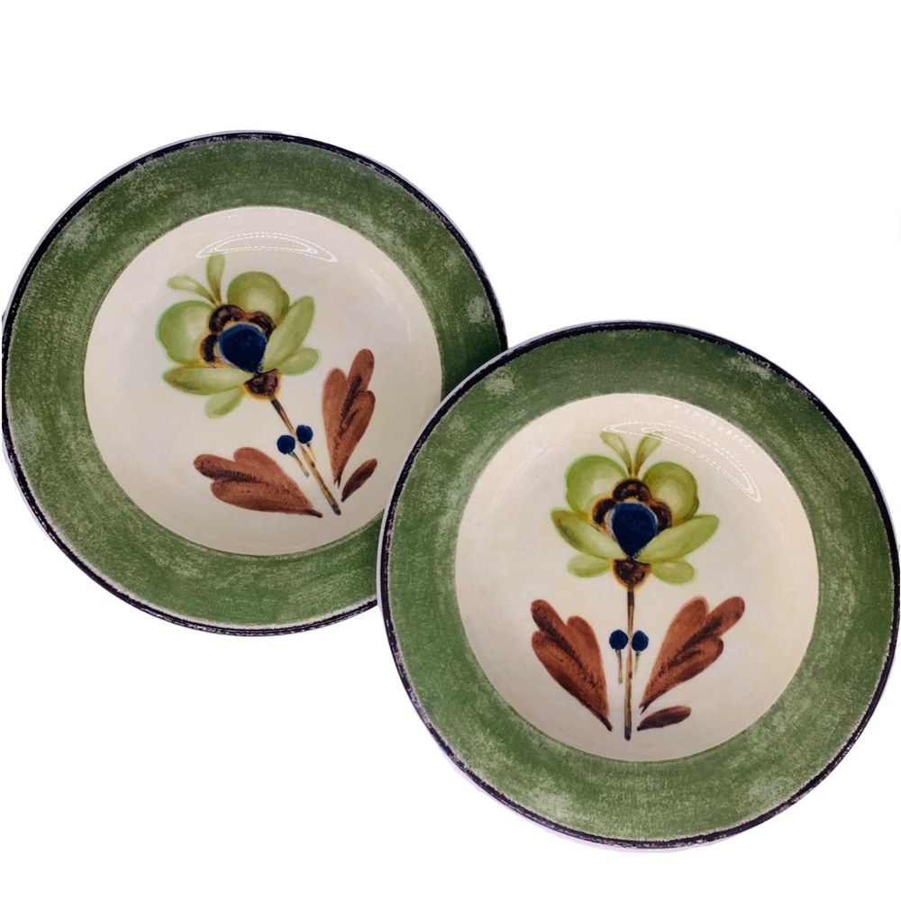 Set/2 Pier 1 Sophie Earthenware Soup Pasta Bowls Made in Italy 9 3/8 Retired